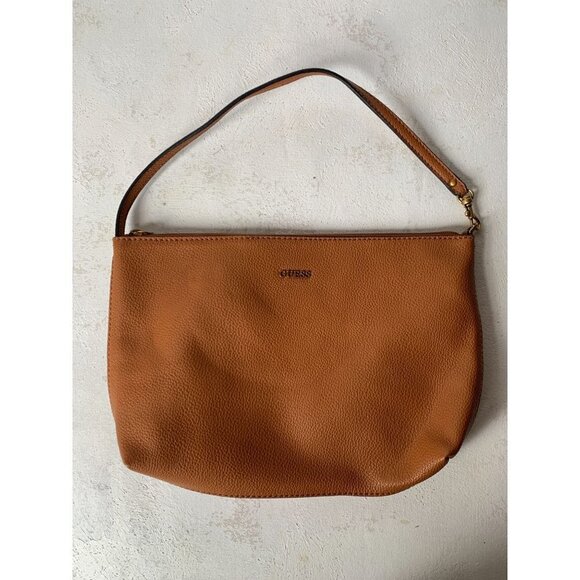 GUESS Womens Brown Purse w/ Leopard Print Lining - Picture 1 of 3